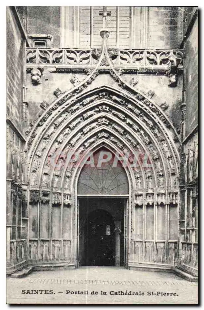 Saintes — Portal der Kathedrale St-Pierre — Graphphil - Vorderseite
