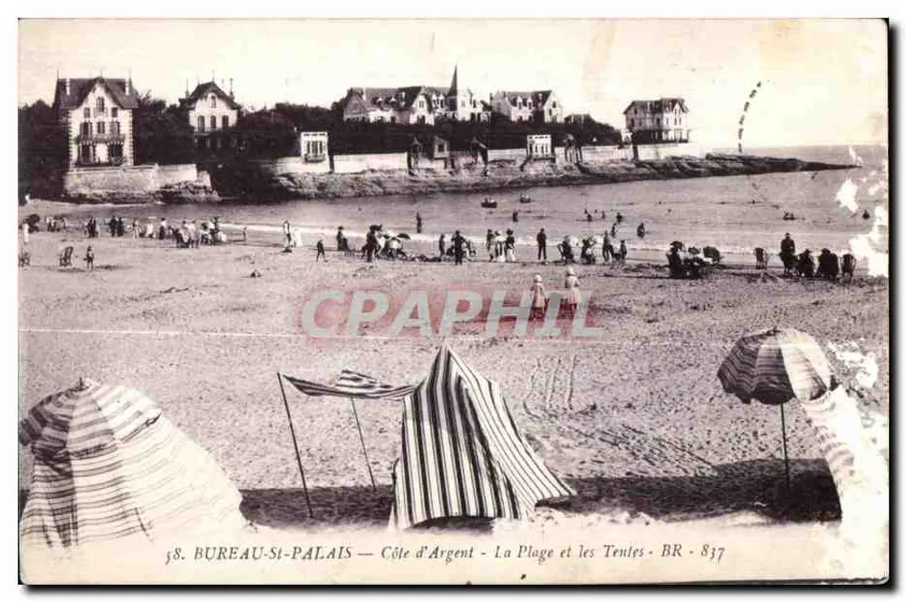 Bureau-St-Palais — Côte d'Argent — La Plage et les Tentes — BR - 837 - Vorderseite