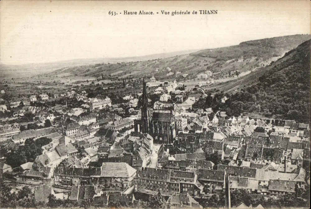 Vista geral de Thann — Alta Alsácia — Edição Chadourne, n° 653 - Frente