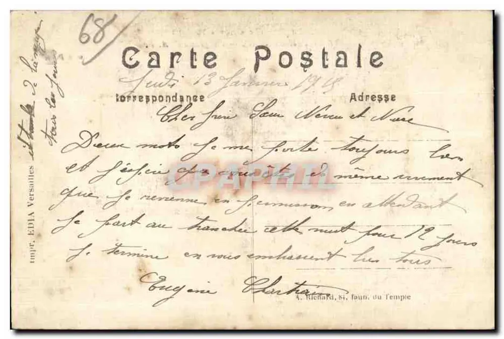 Thann (Haute-Alsace) — Allgemeine Ansicht — A.R. visa Paris 22 - Rückseite