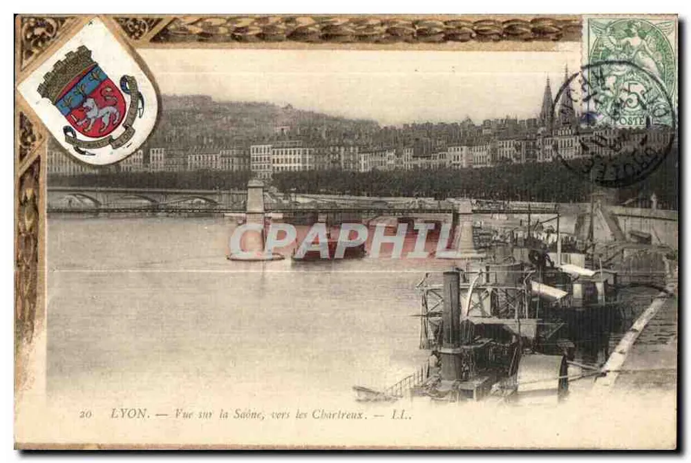 LYON — Ansicht der Saône, in Richtung Charrlreux — I.L. - Vorderseite