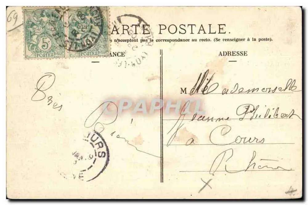 LYON — Fontäne und Place des Jacobins — P. Martel, Verlag Lyon - Rückseite
