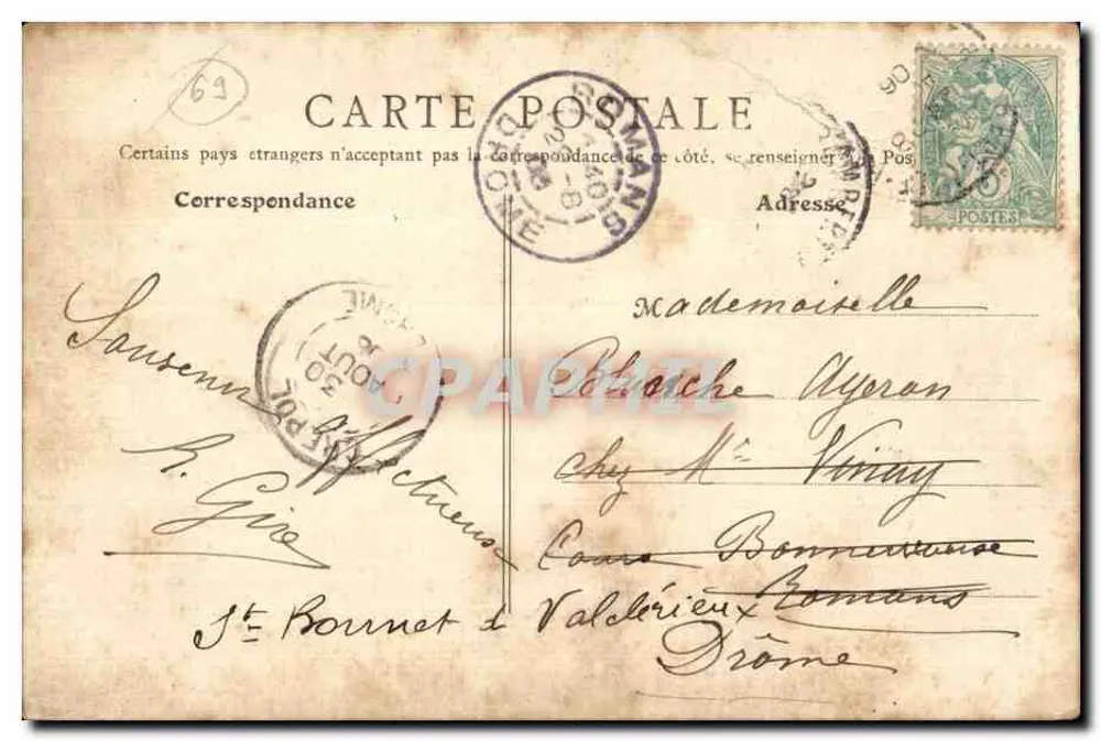Lyon — Ilha Barbe — O Ponte Suspensa — B.F., Paris, n°800 - Verso