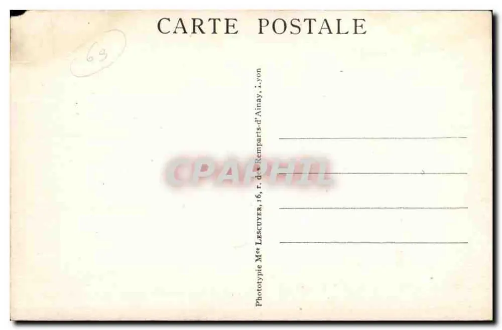 LYON — A Bolsa — canto da place des Cordeliers e rue de la République - Verso