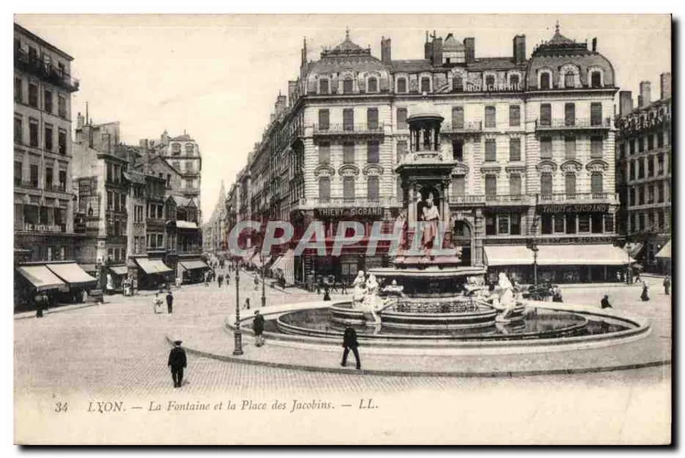 Lyon — Fontäne und Place des Jacobins — Thiery Sigbrand - Vorderseite