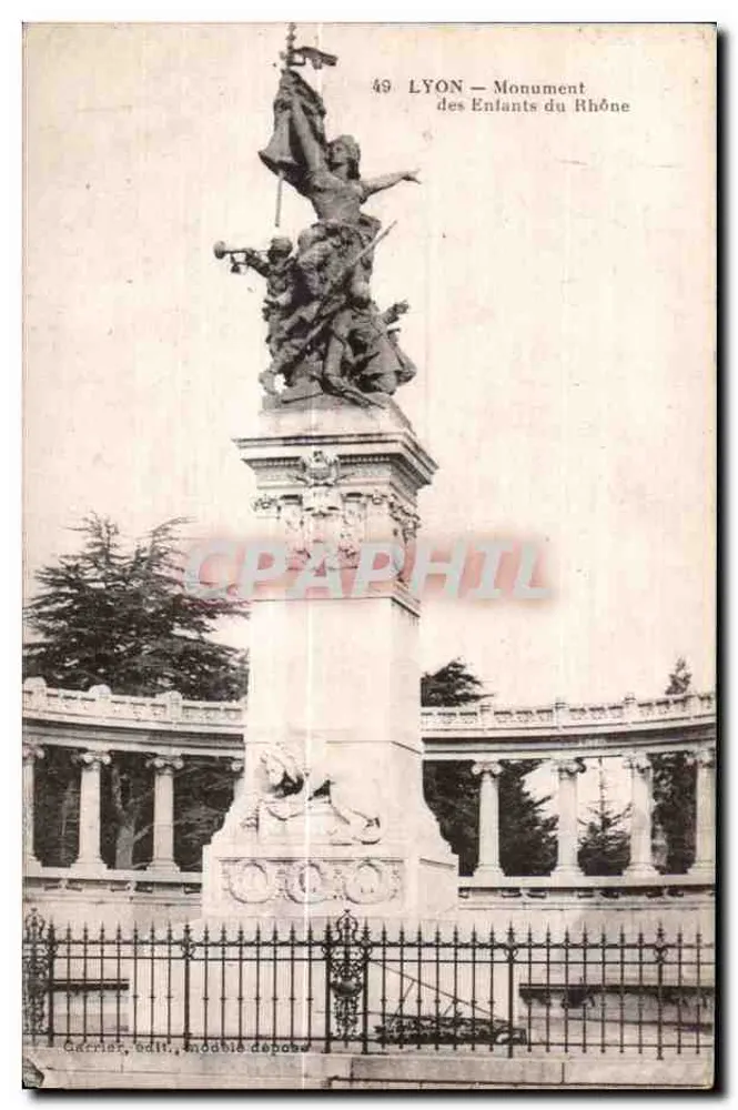 LYON — Monument dos Filhos do Ródano — Garnier, editor, modelo depositado - Frente