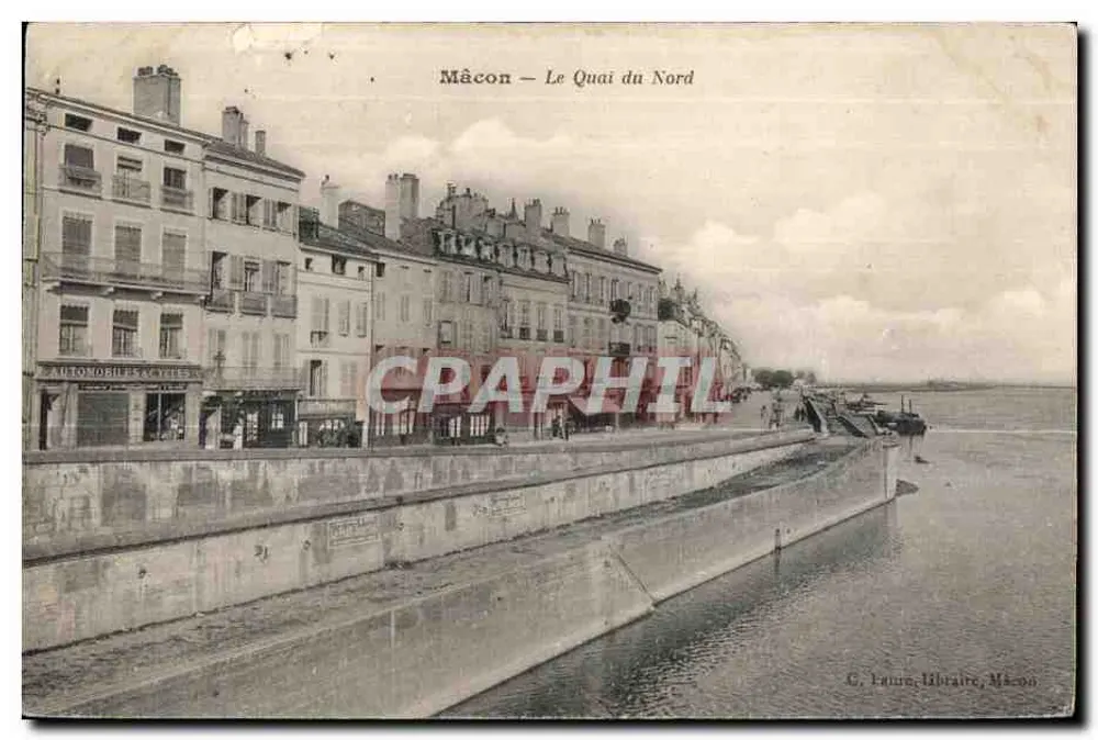 Mâcon — De Noordkade — C. Faure, Boekhandelaar, Mâcon - Voorkant