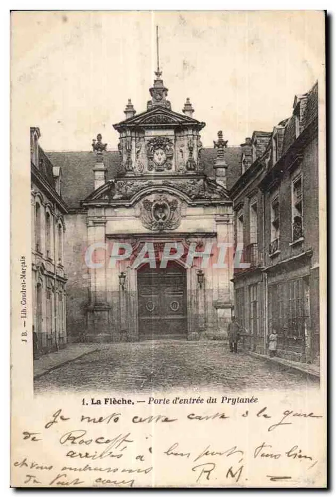 La Flèche — Puerta de entrada del Prytanée — J.B. — Lit. Coudret-Margais - Anverso
