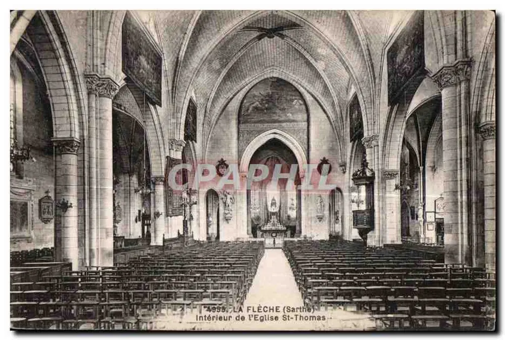 Interno della chiesa di San Tommaso — La Flèche (Sarthe) — Cartolina d'epoca n°4935 - Recto