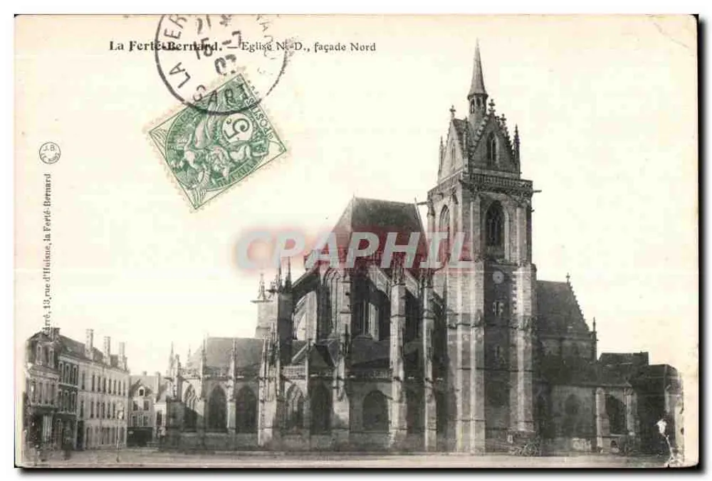 La Ferté-Bernard — Église Notre-Dame, façade Nord — éditeur La Ferté-Bernard, n° 13 rue d'Uffoise - Anverso