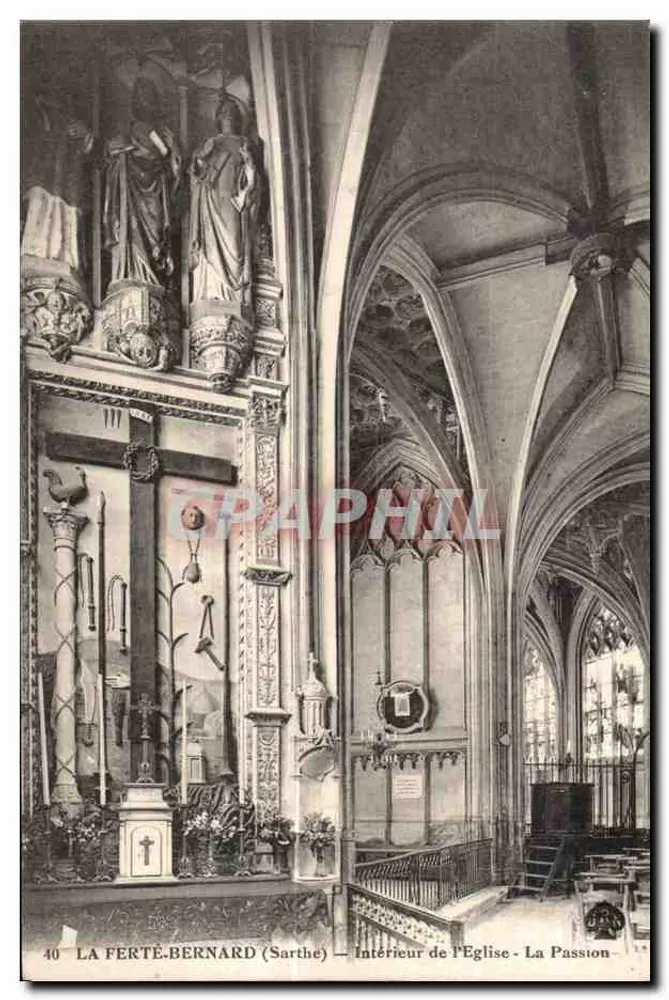 La Ferté-Bernard (Sarthe) — Innenansicht der Kirche — Die Passion - Vorderseite