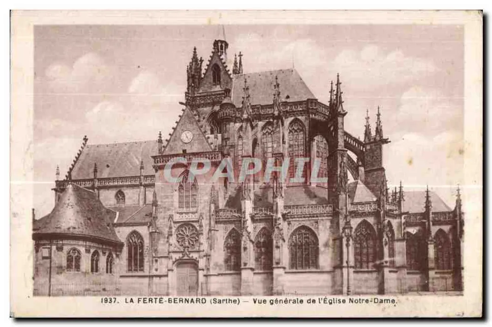 La Ferté-Bernard (Sarthe) — Allgemeiner Blick auf die Kirche Notre-Dame — 1937 - Vorderseite