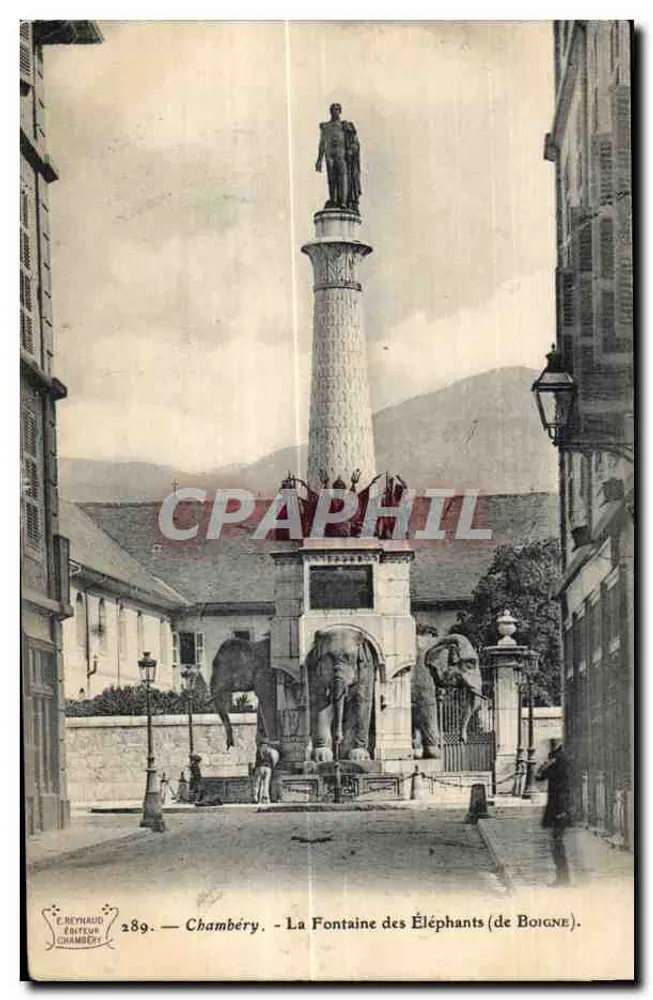 Chambéry — Die Elefantenbrunnen (de Boigne) — E. Reynaud, Verlag Chambéry, Nr. 289 - Vorderseite