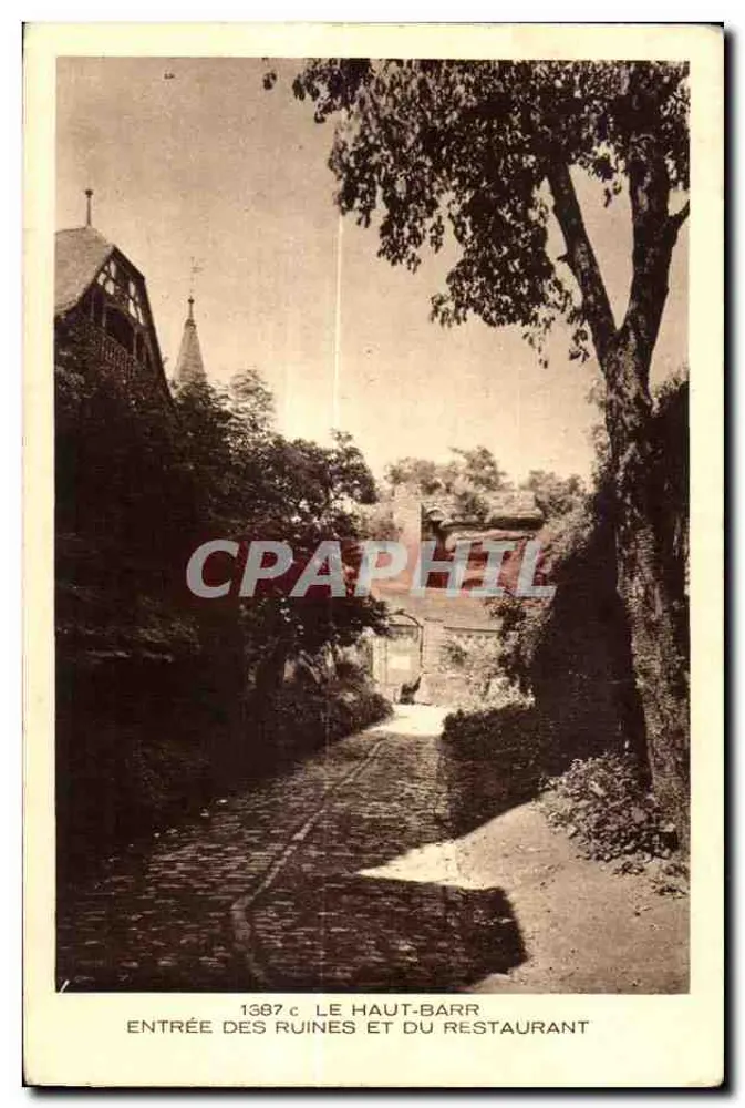 Haut-Barr — Eingang zu den Ruinen und zum Restaurant — 1387 c - Vorderseite
