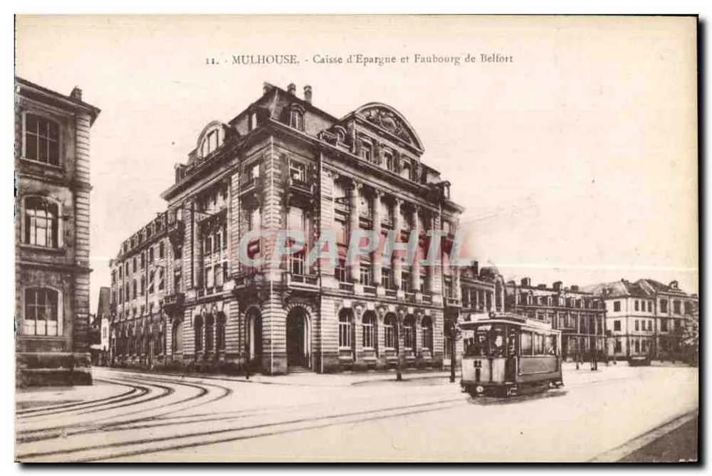 Mulhouse - Sparkasse und Viertel Belfort — CPHAPHIL - Vorderseite