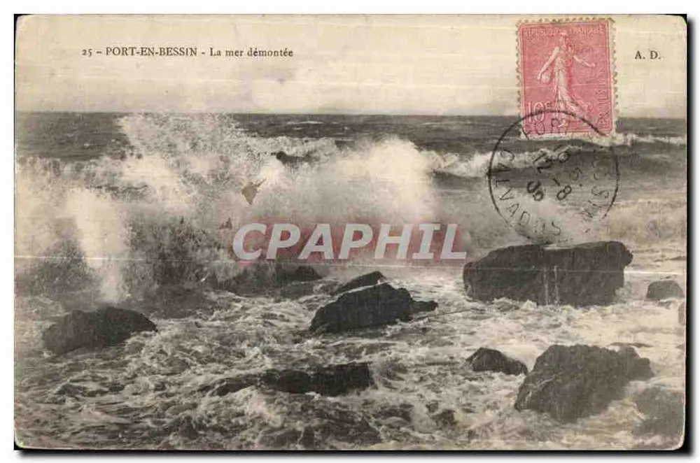 Port-en-Bessin — A mar agitada — A.D. - Frente