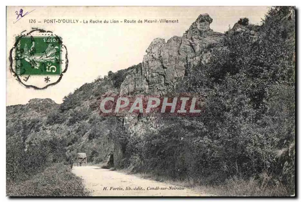 Brücke von Ouilly — Felsen des Löwen — Route nach Mesnil-Villement — H. Fortin, lib. Verlag, Condé-sur-Noireau - Vorderseite