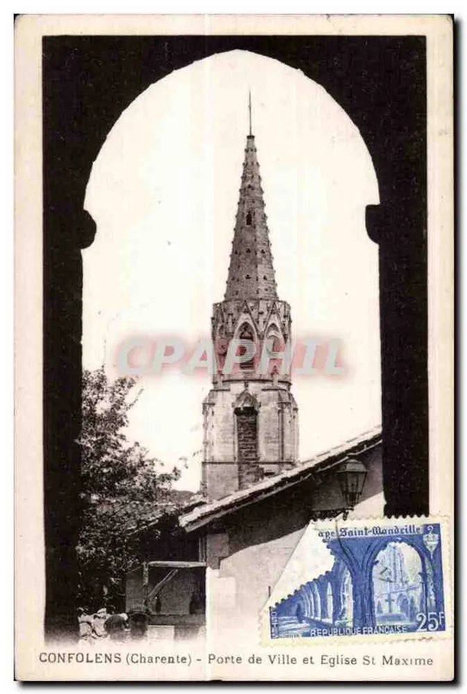 Confolens (Charente) — Stadttor und Kirche Saint-Maxime — Verlag Saint-Mandricard - Vorderseite