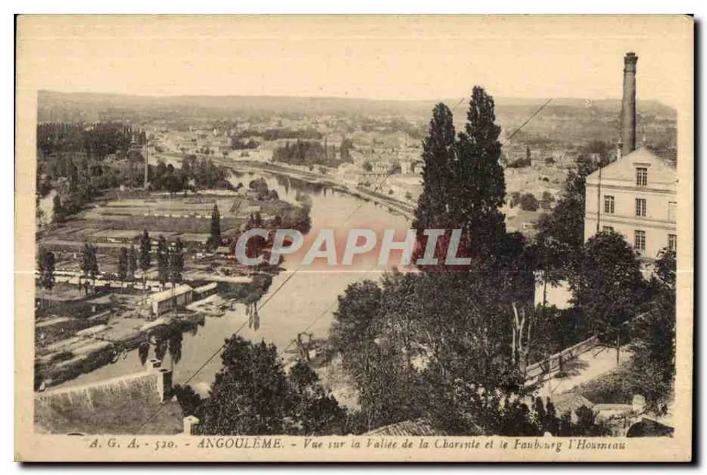 Angoulême — Ansicht der Charente-Tal und des Faubourg l'Hourneau — A.G.A. Nr. 520 - Vorderseite