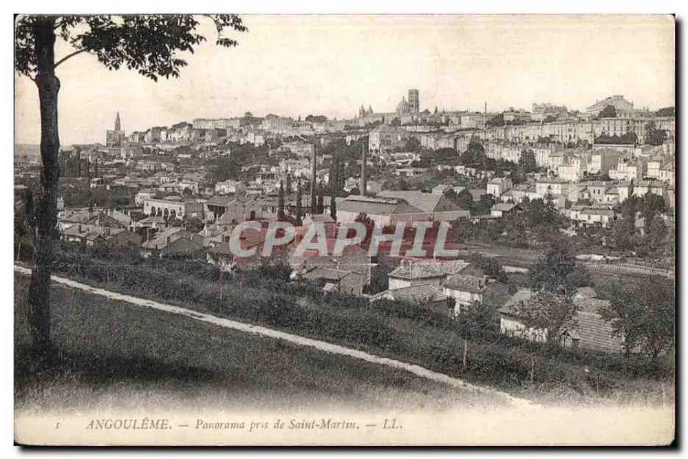 Angoulême — Panorama tirado de Saint-Martin — LL. - Frente