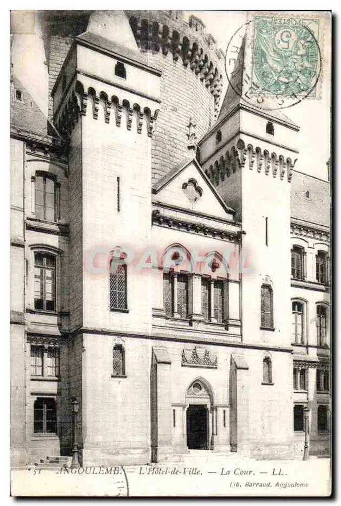 Angoulême — Das Rathaus — Der Innenhof — Lib. Barraud, Angoulême - Vorderseite