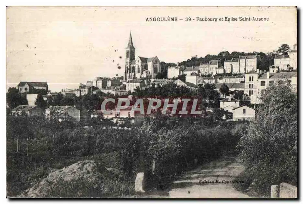 Angoulême — Faubourg und Église Saint-Ausone — Édition E. Coustant - Vorderseite