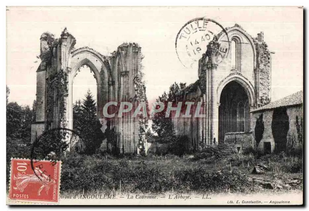 Ruínas de Angoulême — La Coutronne — A Abadia — Ltb. E. Constantin — Angoulême - Frente