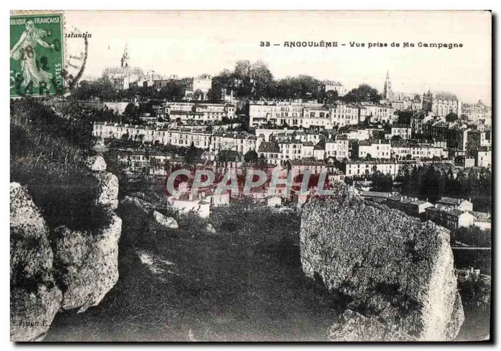 Angoulême — Aussicht aus der Landschaft — Edition E. Ribon - Vorderseite