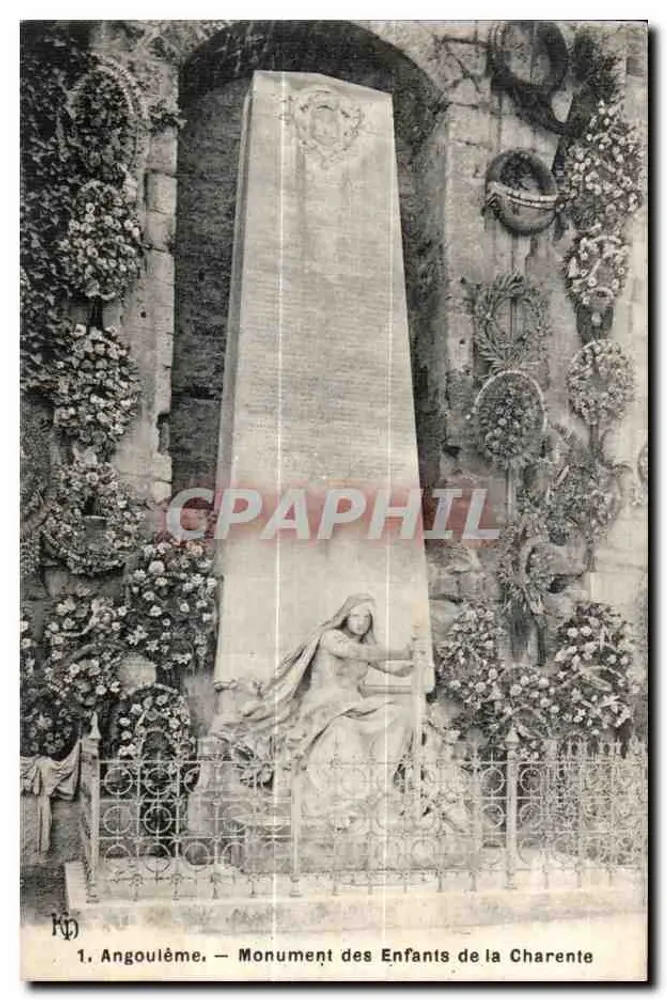 Angoulême — Monument der Kinder der Charente — Verlag KP - Vorderseite