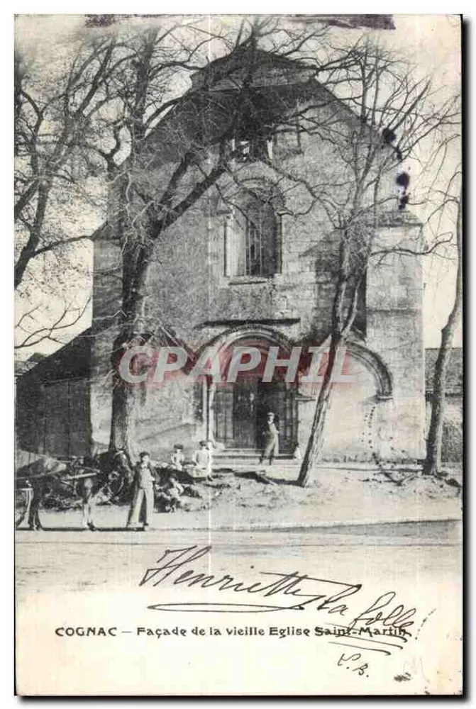 Cognac — Fassade der alten Kirche Saint-Martin — P.B. - Vorderseite