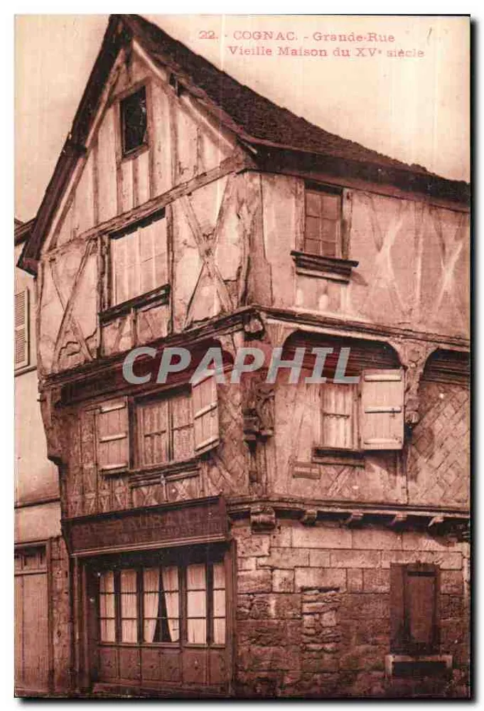 Cognac - Grande-Rua - Velha Casa do Século XV - Frente