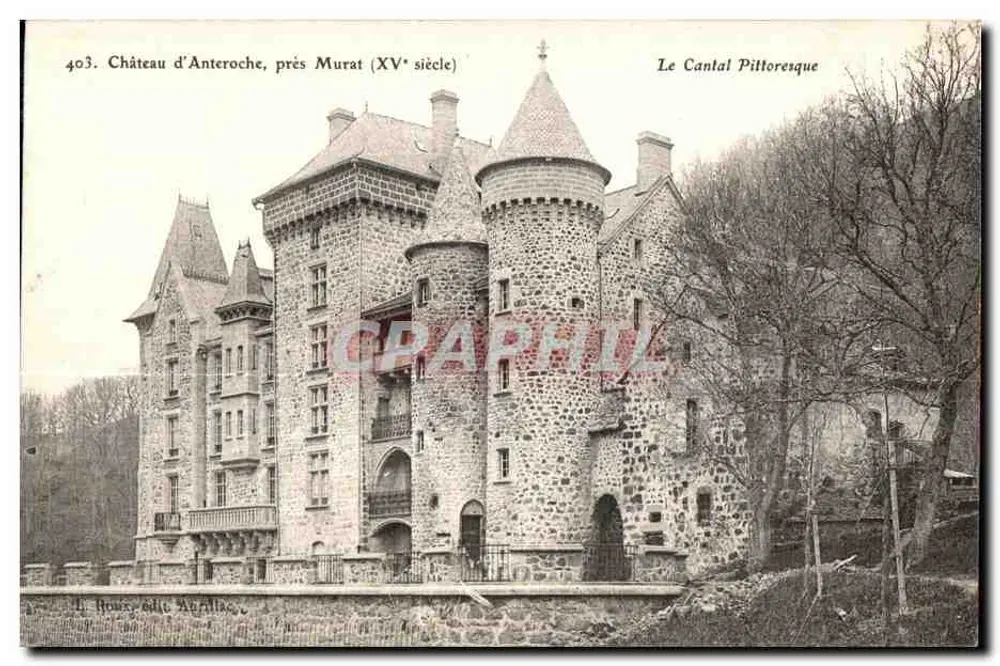 Castillo de Anteroche, cerca de Murat (siglo XV) — El Cantal Pictórico — L. Roux, editado por Auriac - Anverso