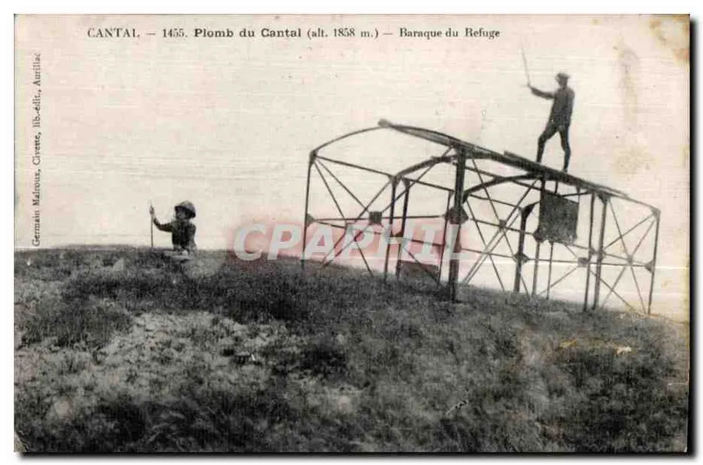 Plomb du Cantal (Höhe 1858 m.) — Schutzhütte — Germani Malouous, Civeyre, Aurillac - Vorderseite