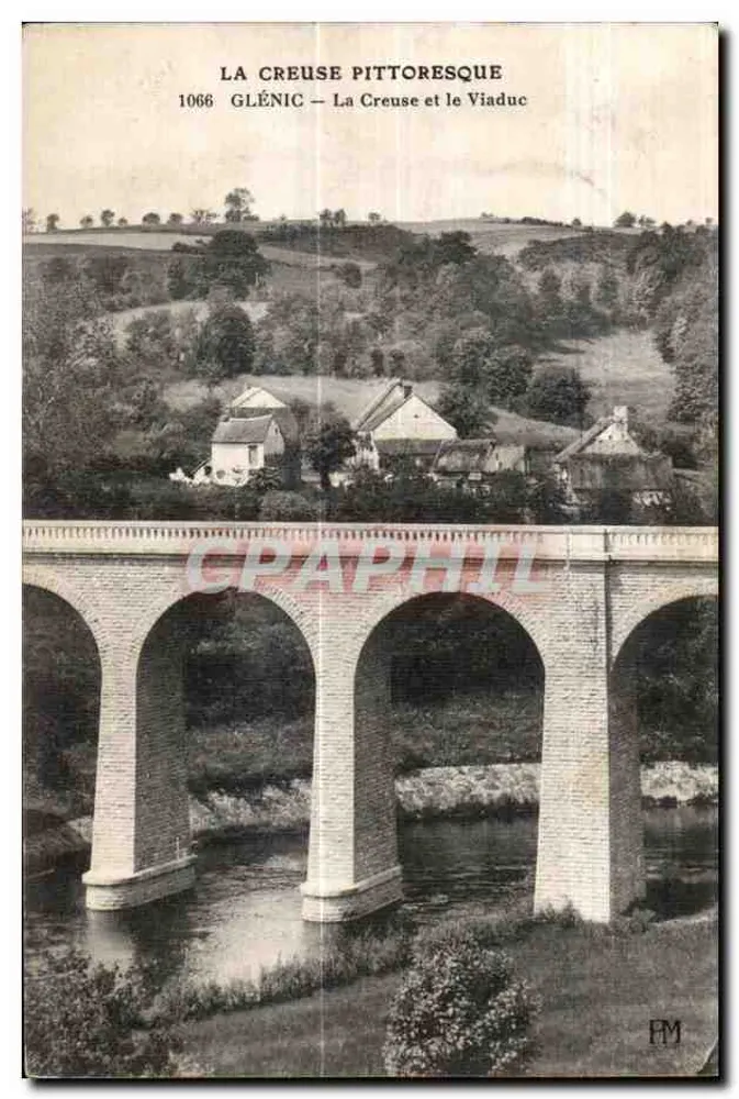 Die malerische Creuse — Glénic — Die Creuse und der Viadukt — 1066 - Vorderseite