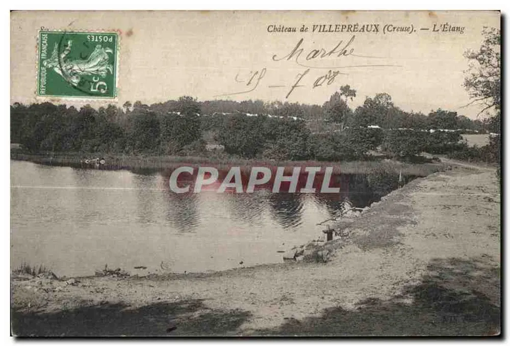 Schloss VILLEPRÉAUX (Creuse) — Der See - Vorderseite