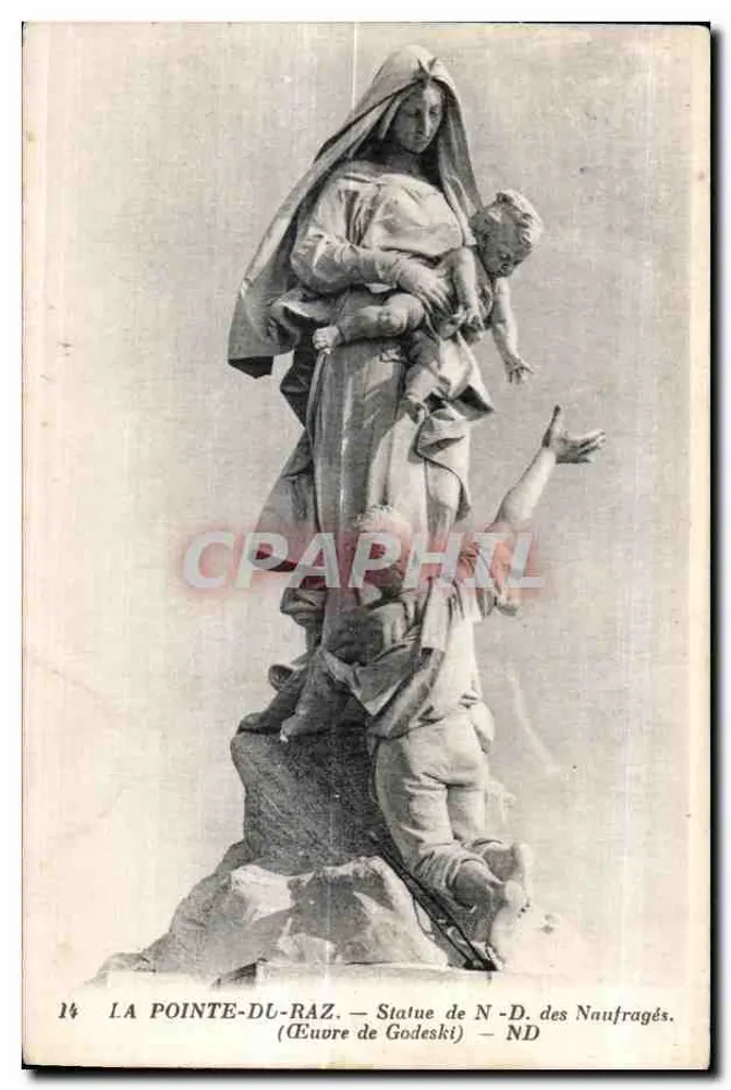 La Pointe-du-Raz — Statue der Notre-Dame der Schiffbrüchigen — Werk von Godeski - Vorderseite