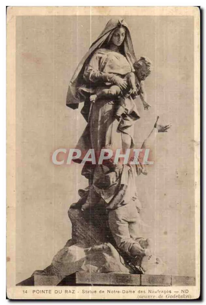 Pointe du Raz — Statue der Gottesmutter der Schiffbrüchigen — Werk von Godebsket - Vorderseite