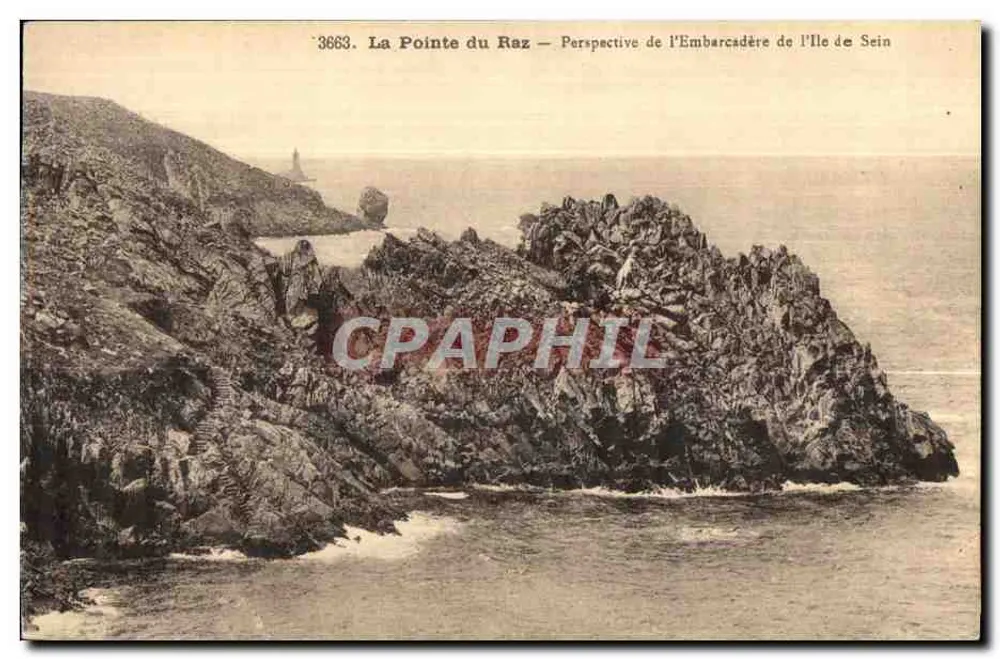 La Pointe du Raz — Prospettiva del Molo dell'Isola di Sein — n. 3663 - Recto
