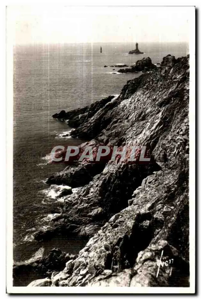 Leuchtturm der Insel Sein — Aussicht von den Klippen — Nr. 1077 - Vorderseite