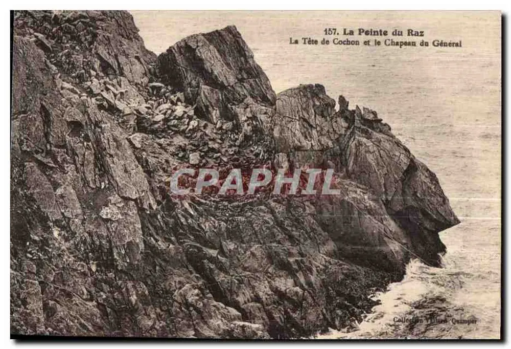 La Pointe du Raz — La Tête de Cochon und Le Chapeau du Général — Collection Villars, Quimper, n°157 - Vorderseite