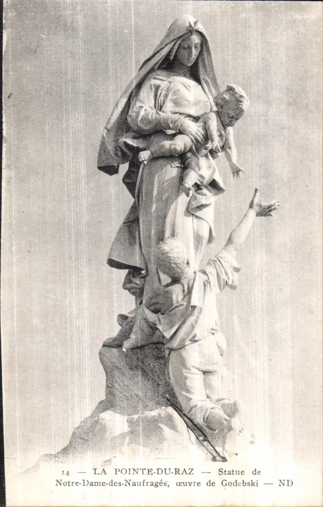 La Pointe-du-Raz — Statue der Notre-Dame-des-Naufragés — Werk von Godebski - Vorderseite