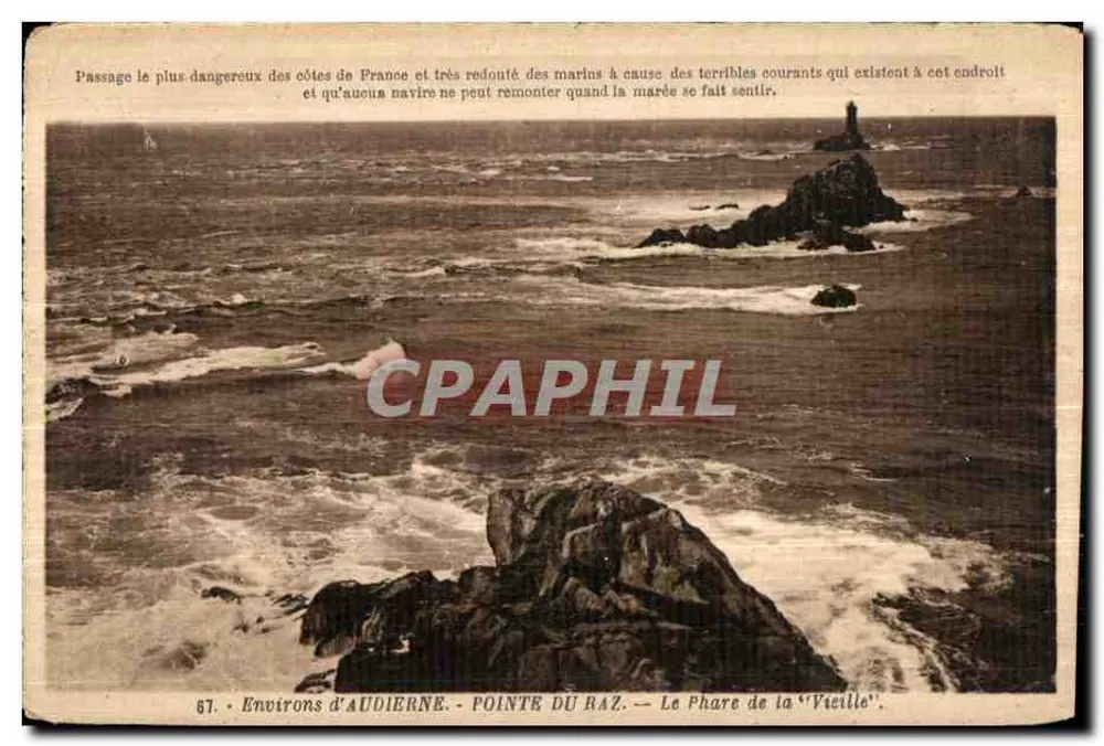 Um Audierne — Pointe du Raz — Der Leuchtturm der 'Vieille' - Vorderseite