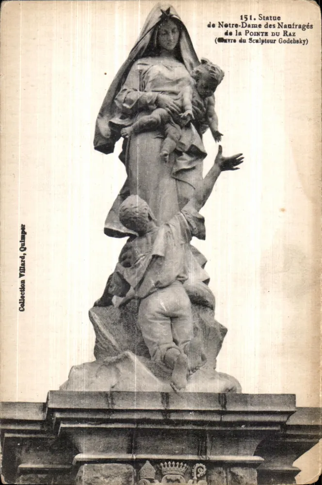 Statue der Notre-Dame der Schiffbrüchigen — Pointe du Raz — Bildhauer Godebsky — Sammlung Villard, Quimper - Vorderseite