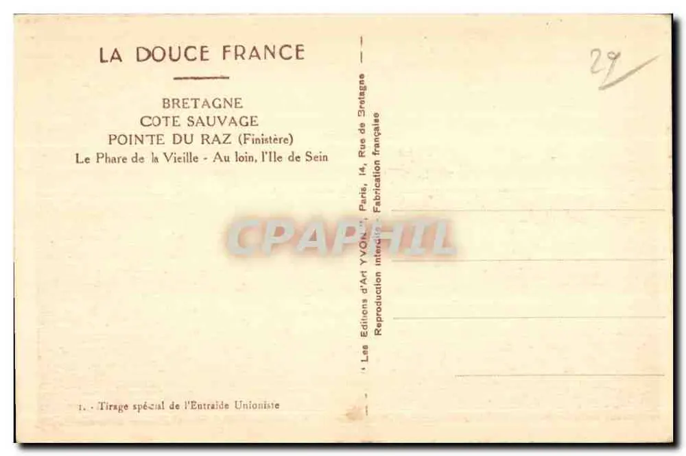 Pointe du Raz — Der Leuchtturm der Alten — Verlag La Douce France - Rückseite