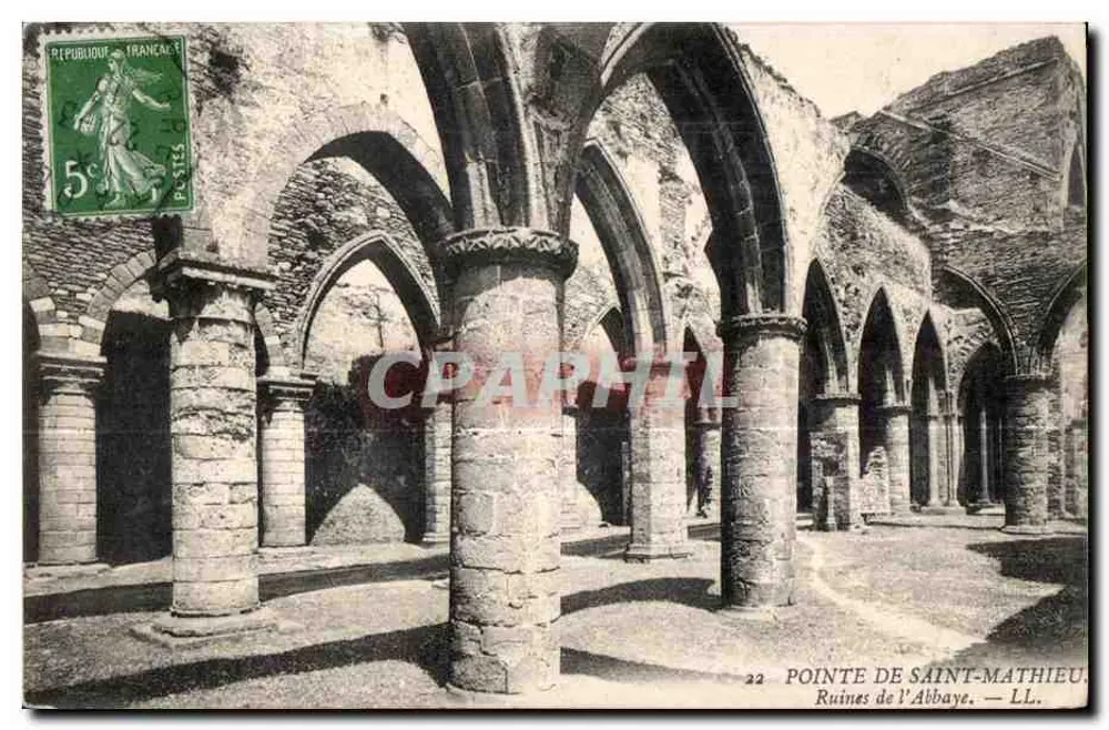 Ruínas da Abadia — Ponta de Saint-Mathieu — LL. - Frente