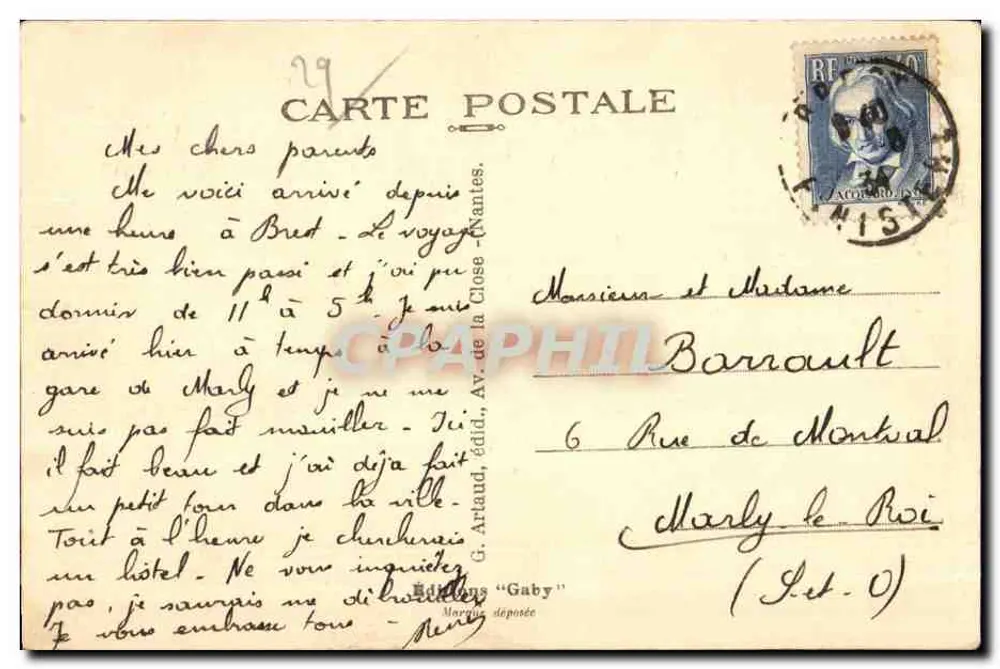 Brest — O Castelo e o Sémaphore — Caby - Verso