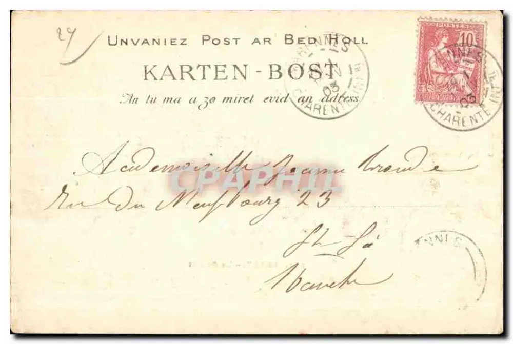BREST - O Goulet — vista do porto com fortificações — editor Villard, n° 364 - Verso
