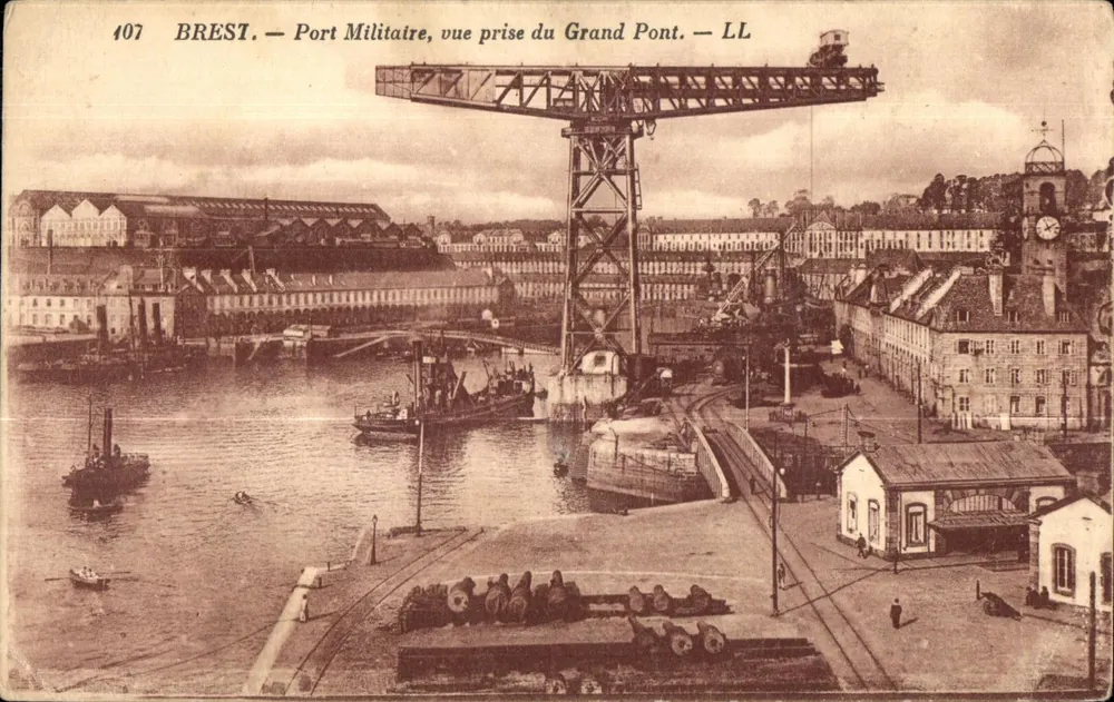 BREST — Militärhafen, Ansicht vom Grand Pont — LL, n° 407 - Vorderseite