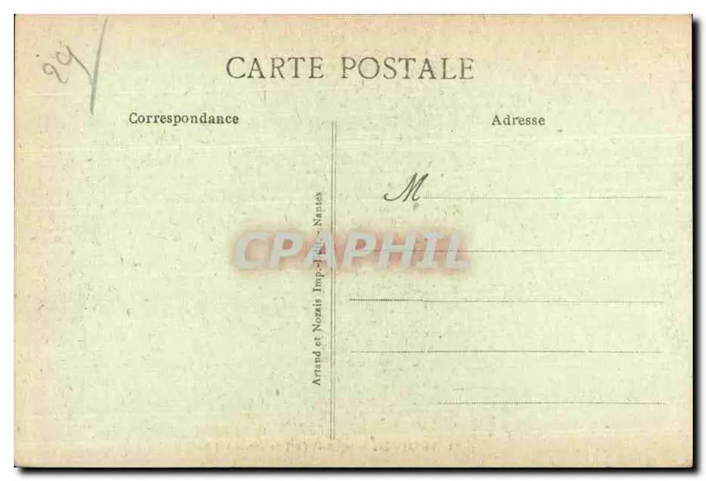 BREST - As Rampas do Porto de Comércio — vista panorâmica com quai, edifícios e navios no mar — editor Arinand e Nozais, Nantes, n° 92 - Verso