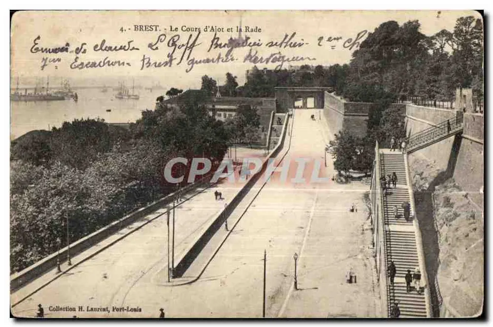 Brest - O Cours d'Ajot e a Baía — Coleção H. Laurent, Port-Louis - Frente